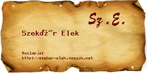Szekér Elek névjegykártya